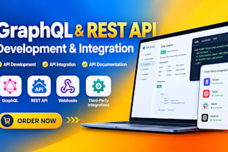 develop graphql API, rest API, API documentation and third party integrations