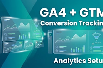 set up ga4 and GTM conversion tracking and analytics