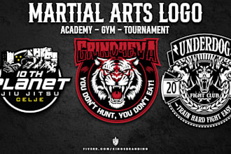 design a martial arts logo for academy, gym, team or tournament