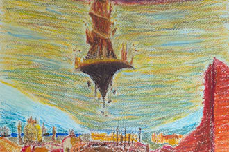 paint an oil pastel artwork, characters or landscapes