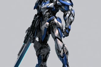 draw mecha robot,armor,gundam in anime or realism style