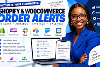 automate shopify or woocommerce order alerts in slack airtable paystack calender