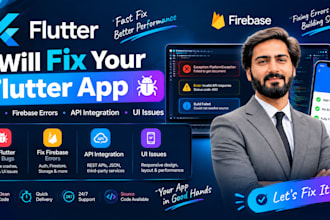 fix app bugs, firebase errors, API integration and UI issues