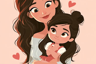 create a disney cartoon illustration