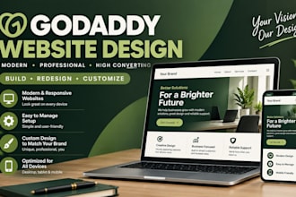 design godaddy website , redesign, development seo and wordpress