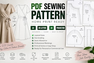 create printable PDF sewing patterns for a4 US letter and a0