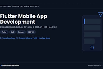 develop a flutter mobile app with clean bloc architecture