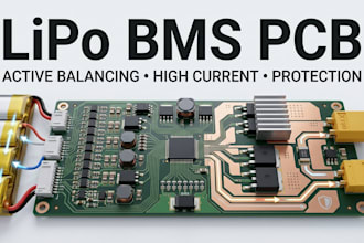 design lipo bms pcb with active cell balancing and high current protection