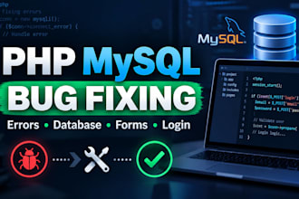 fix PHP mysql website bugs and errors