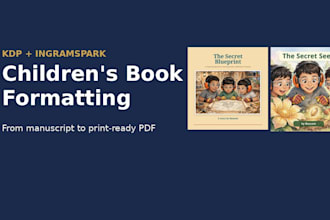 format your childrens book for KDP and ingramspark
