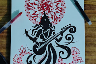 draw custom mandala art with name for gifts