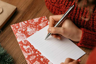 custom christmas card design with festive artwork