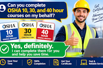 osha 10, 30 and 40 hour courses