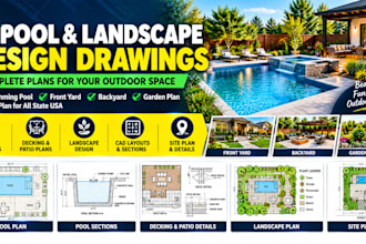 create swimming pool, front yard, backyard drawings, garden plan with site plan