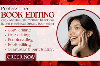 copy and line edit memoir historical fiction proofread fantasy book editor