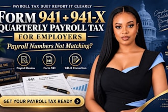 prepare form 941 and 941x quaterly payroll tax return for employers