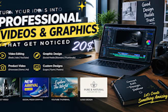 design product video ads, promotional videos and graphics