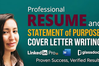 create a professional CV  cover letter  statement of purpose
