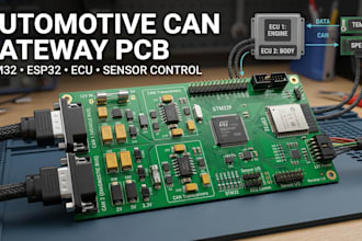 design automotive can bus gateway pcb with esp32 stm32 ecu sensor control
