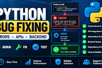 debug and fix python errors bugs API and backend issues