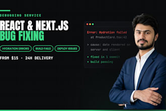 fix react and nextjs bugs, errors and frontend issues fast