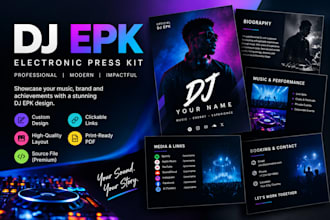 dj epk electronic press kit media kit press kit press release design epk