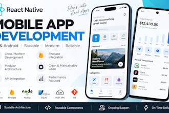 develop a scalable react native app for ios and android