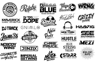 create a custom dj, urban typography, rap, clothing, music producer logo design