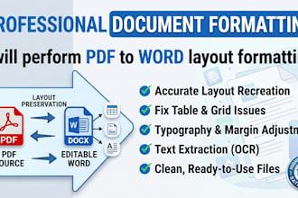 perform professional PDF to word document layout formatting