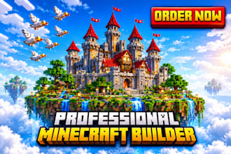 build minecraft castle, villages, base, hubs, spawns, house