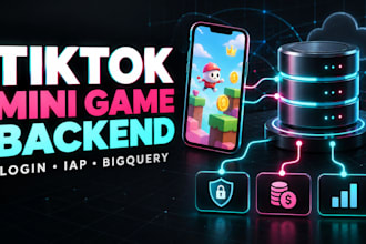 tiktok mini games authentication, iap and analytics backend