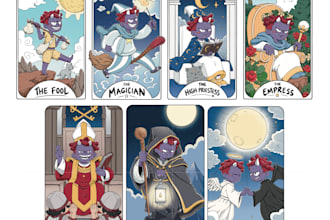 illustrate custom tarot and oracle cards