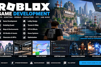 develop roblox game script roblox game roblox obbymap lobby level design 3dmodel