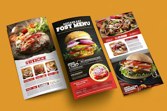 design an amazing restaurant menu, food menu, or drink menu