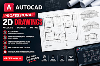 create professional 2d autocad drawings
