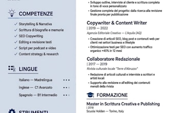 , il tuo curriculum vitae professionale, moderno e lettera di presentazione