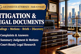 draft litigation pleadings, motions, briefs and legal documents