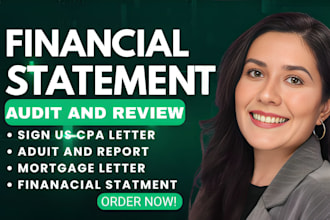 prepare and sign US CPA letter, CPA audit and financial statement