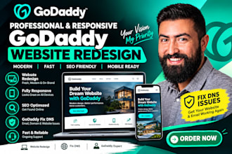 develop a professional and responsive godaddy website redesign godaddy fix dns