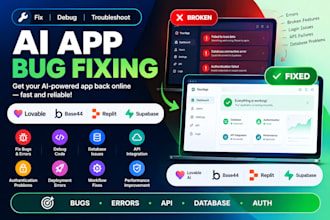 fix, debug, lovable base44 reeplit ai app bugs lovable base44 replit, supabase