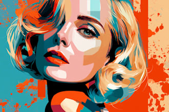 professional pop art illustration or pop art for you
