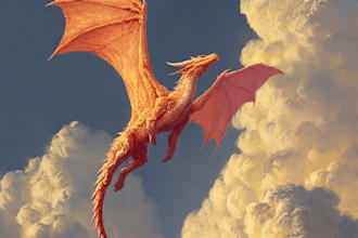design an epic dragon fantasy book cover