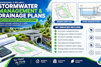 prepare storm water management plans, drainage plans, and calculations