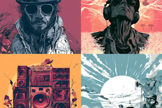 design cinematic album cover art and music cover