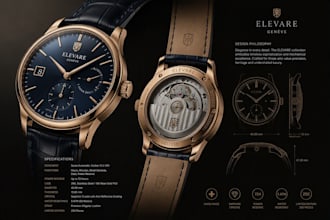 design a professional luxury watch and wristwatch design