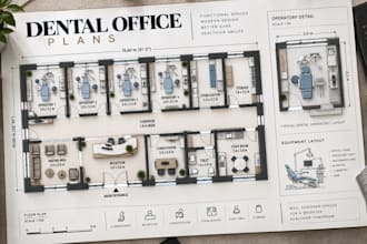 design dental office floor plans, treatment rooms with equipment layouts