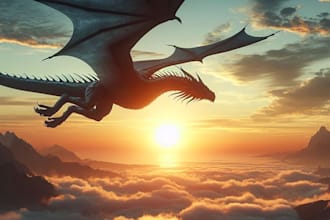 design an epic dragon fantasy book cover