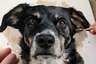 custom pet portrait, dog portrait, cat portrait