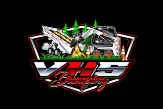 create graceful fantastic skid steer and dump trailer logo design