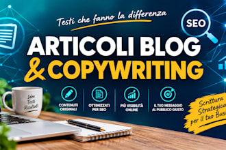 write high quality blog articles and copywriting in italian